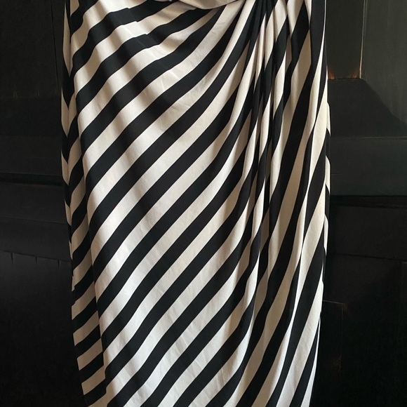 RALPH LAUREN CLASSIC BLACK & WHITE STRIPE BUSINESS CASUAL COCKTAIL DRESS SIZE 2 - Picture 5 of 7
